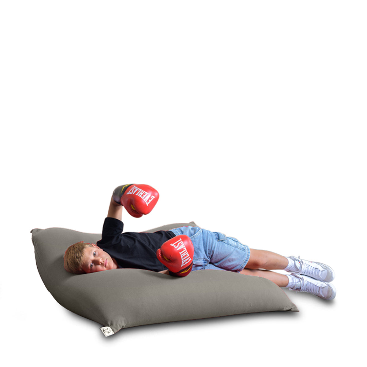 פוף מרובע גדול בצבע אפור לילדים