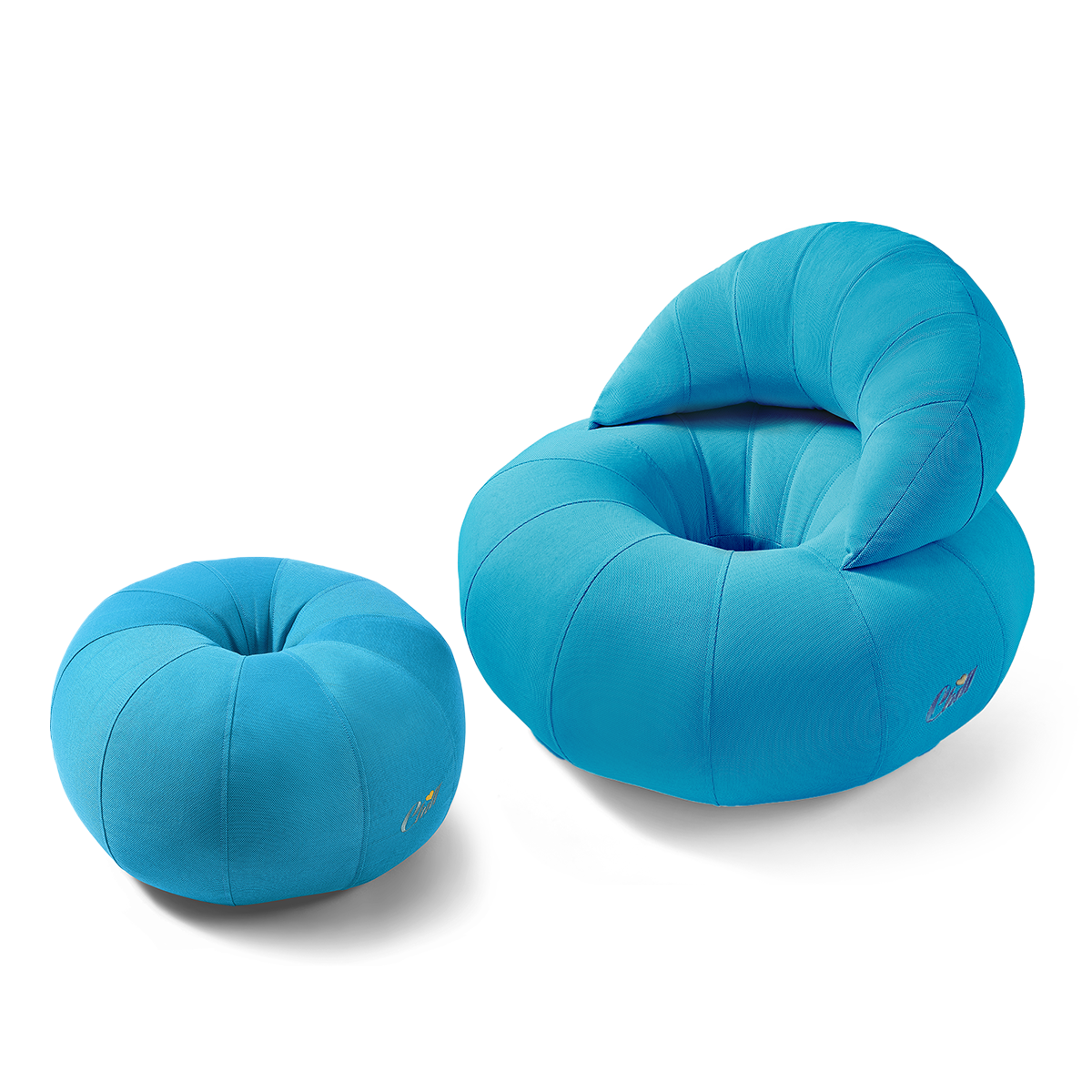 כורסת קרואסון והדום דונאט בצבע טורקיז