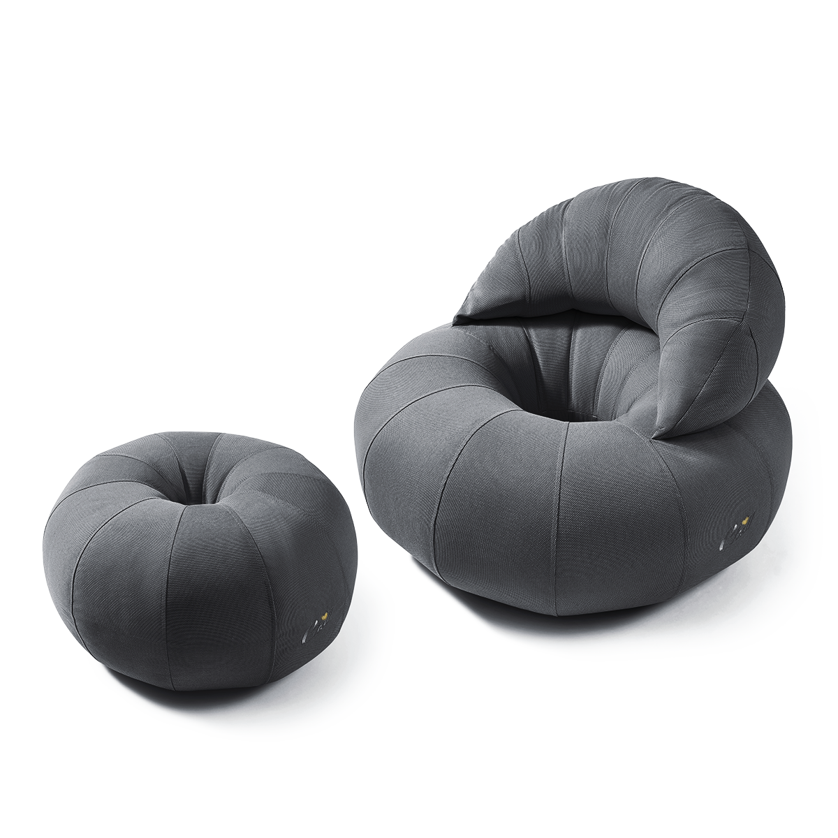 כורסת קרואסון והדום דונאט בצבע שחור