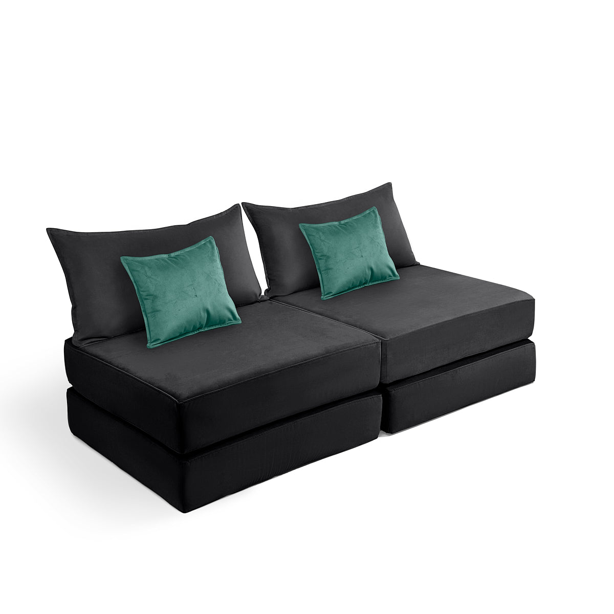 ספת צ'יל זוגית מבד קטיפה – ספת לאונג' מודולרית לשניים