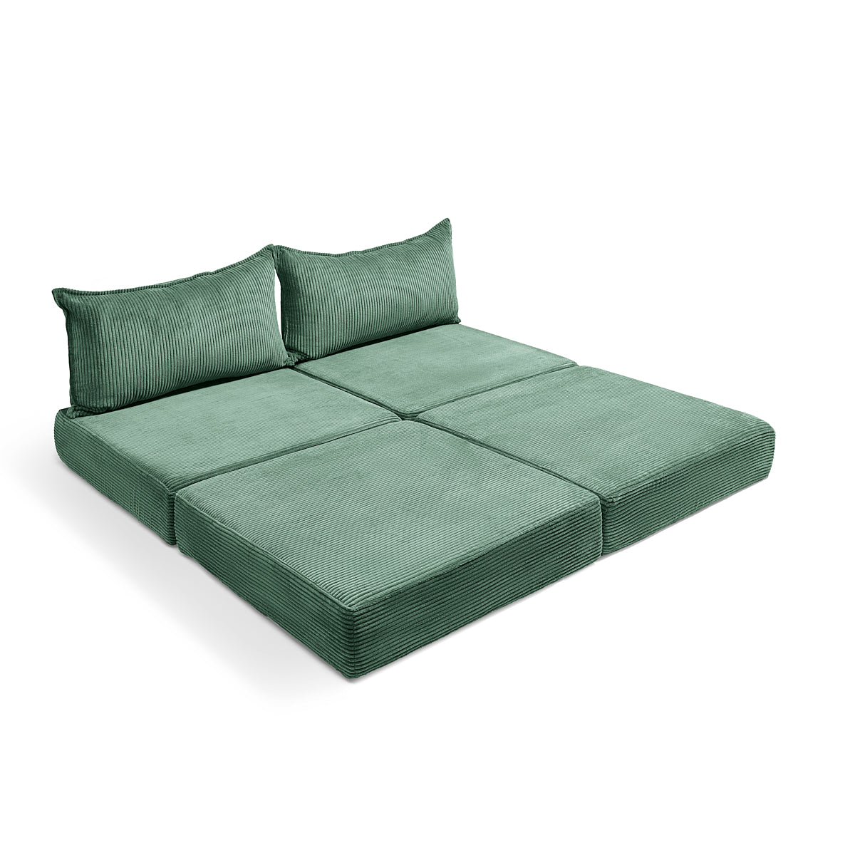 ספה נפתחת מבד קורדרוי מודגש - ספת לאונג' מודולרית