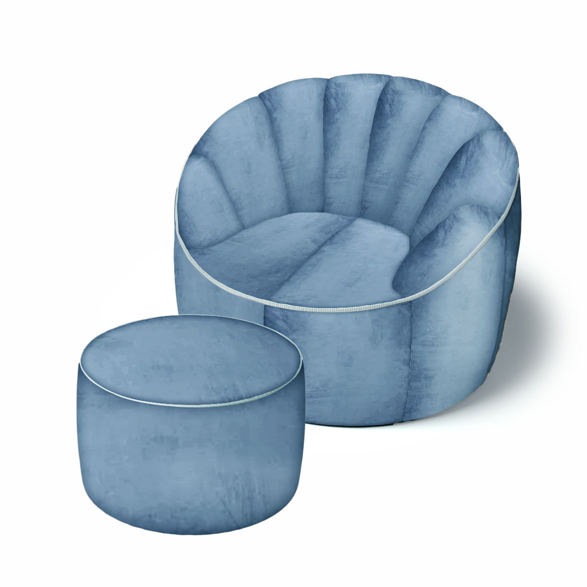 פוף כורסת ישיבה מבד קטיפה מעוצב