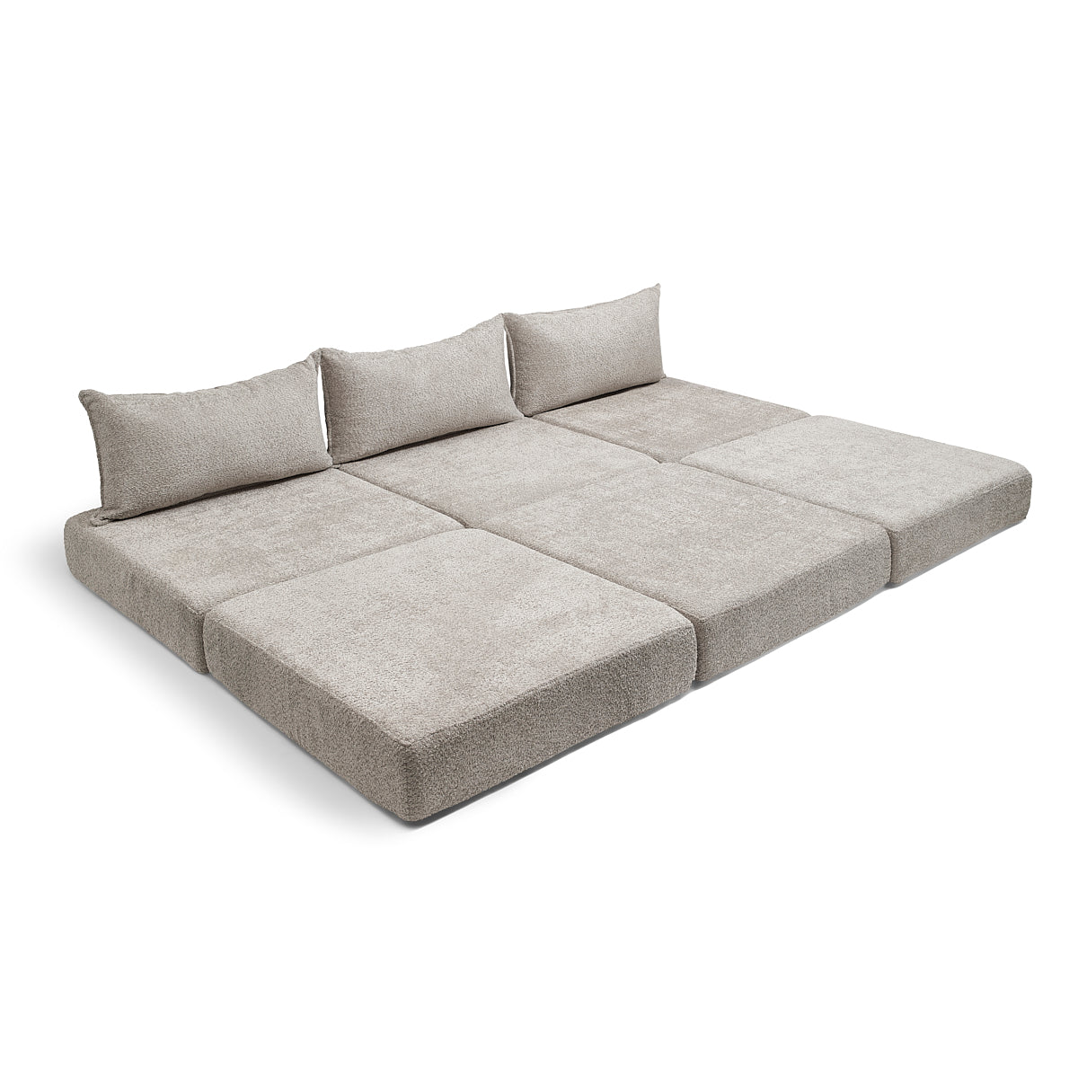 ספה נפתחת למיטה מבד בוקלה