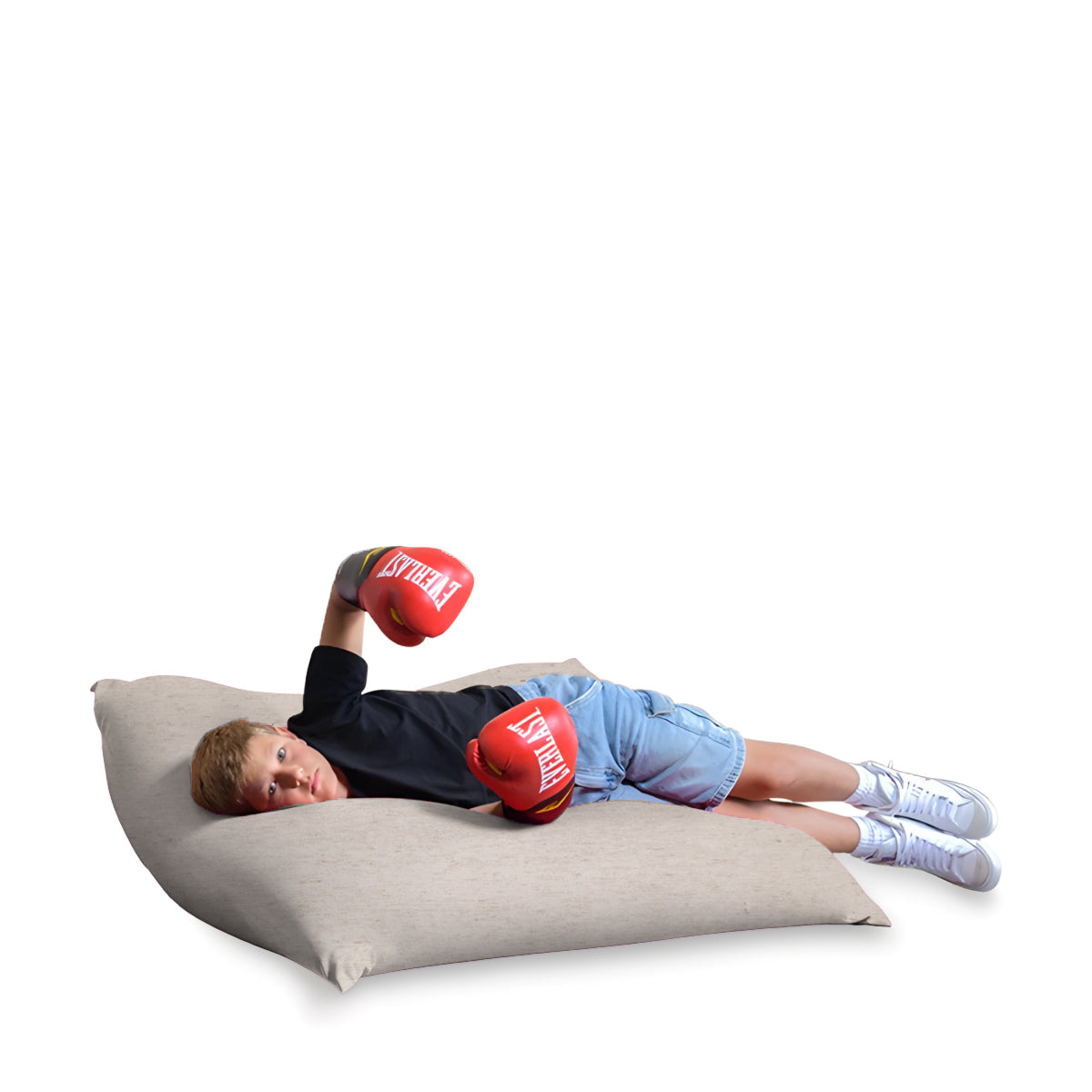 פוף מרובע גדול בצבע אפור