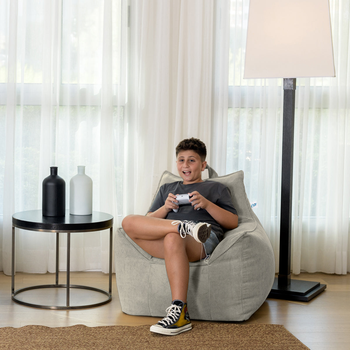 פוף כורסא לילדים מבד קורדרוי דגם ג'יימס