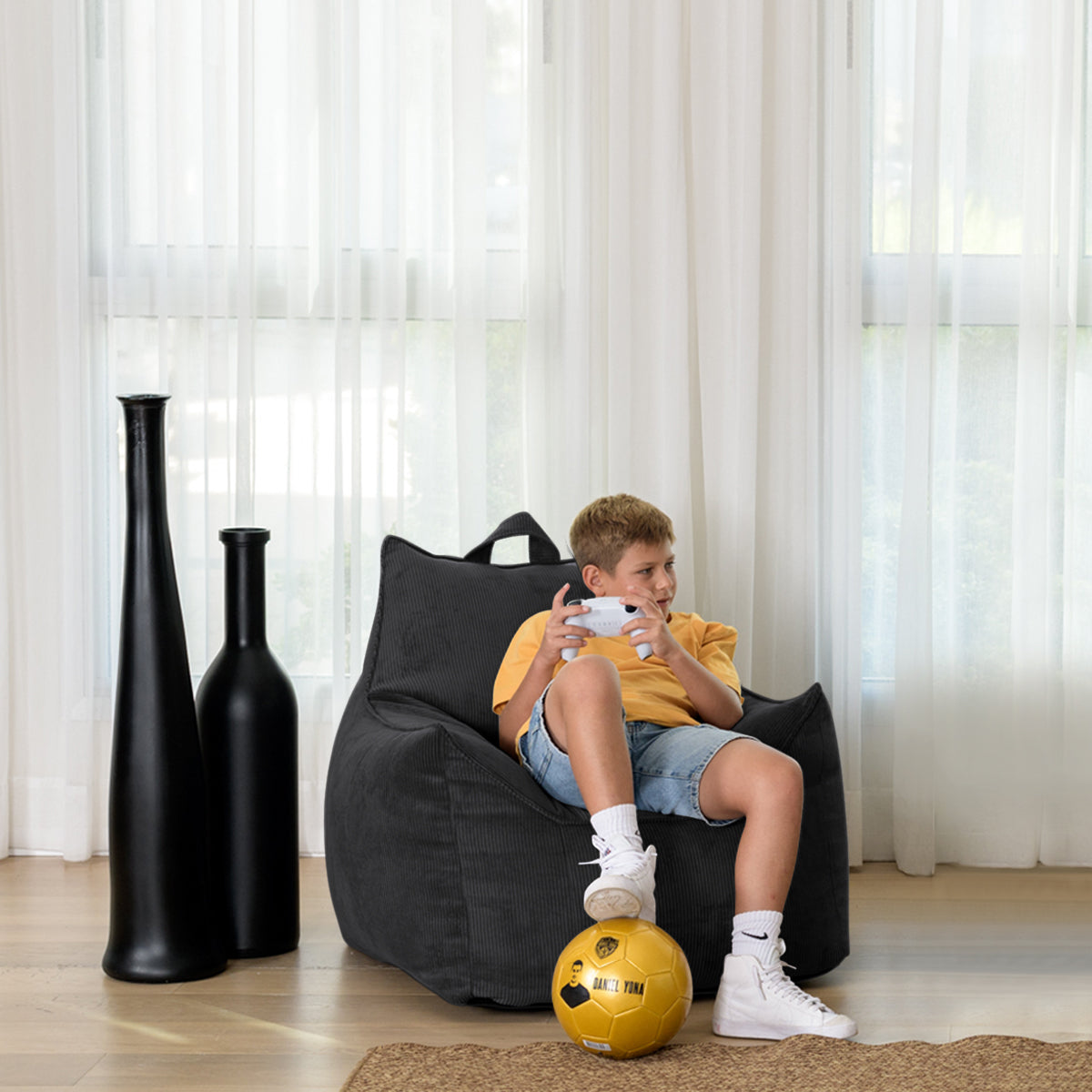 פוף כורסא לילדים מבד קורדרוי דגם ג'יימס