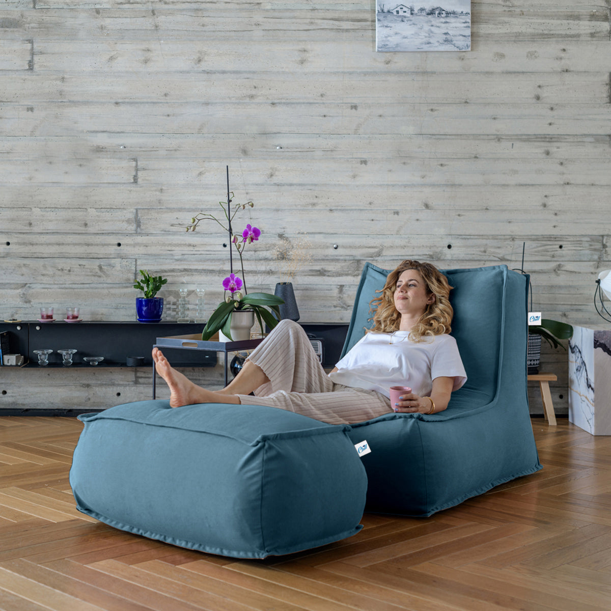 פוף כורסה איכותית מבד קטיפה