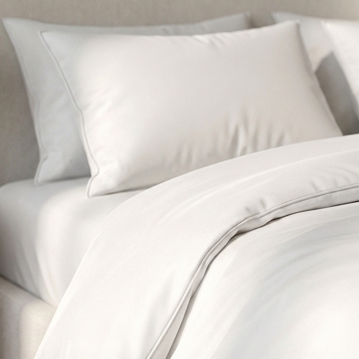 סט מצעי כותנה מצרית סאטן 500 לבן