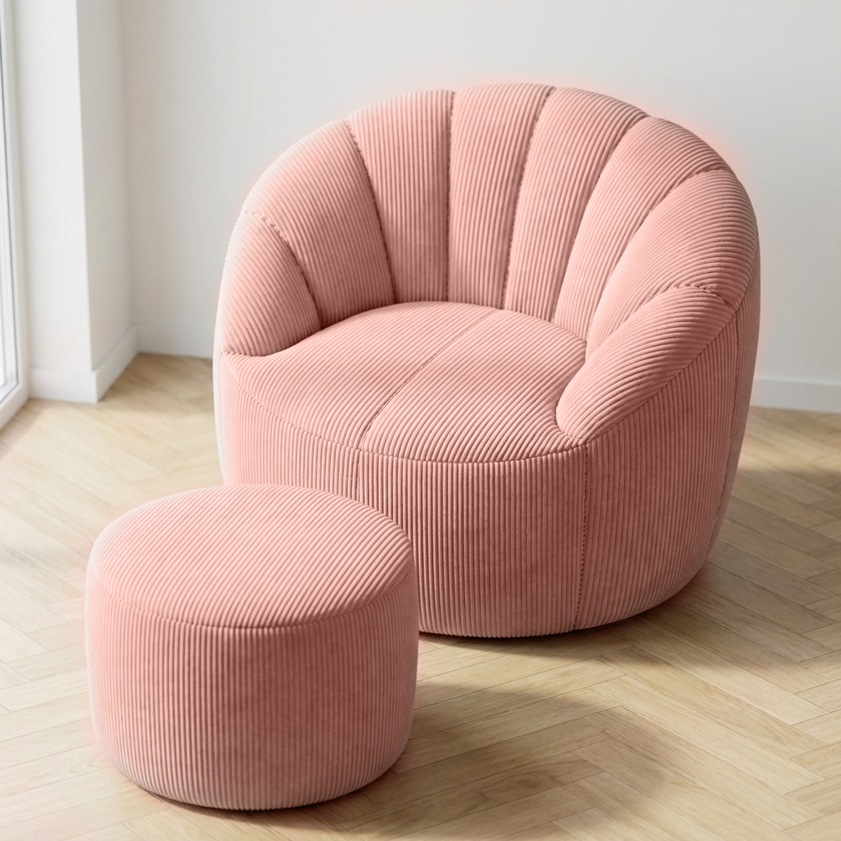 סט פוף Shelly קורדרוי והדום תואם