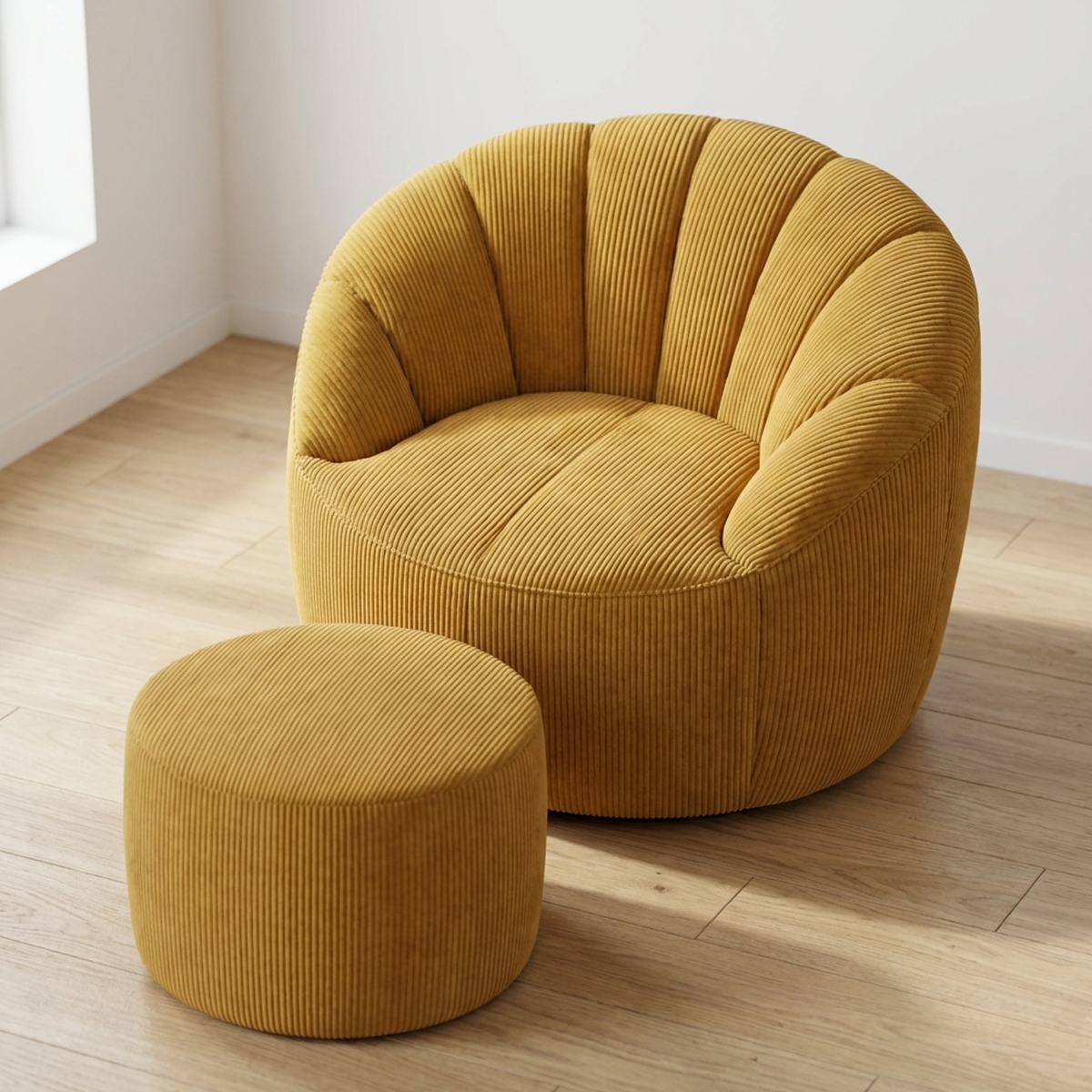 סט פוף Shelly קורדרוי והדום תואם