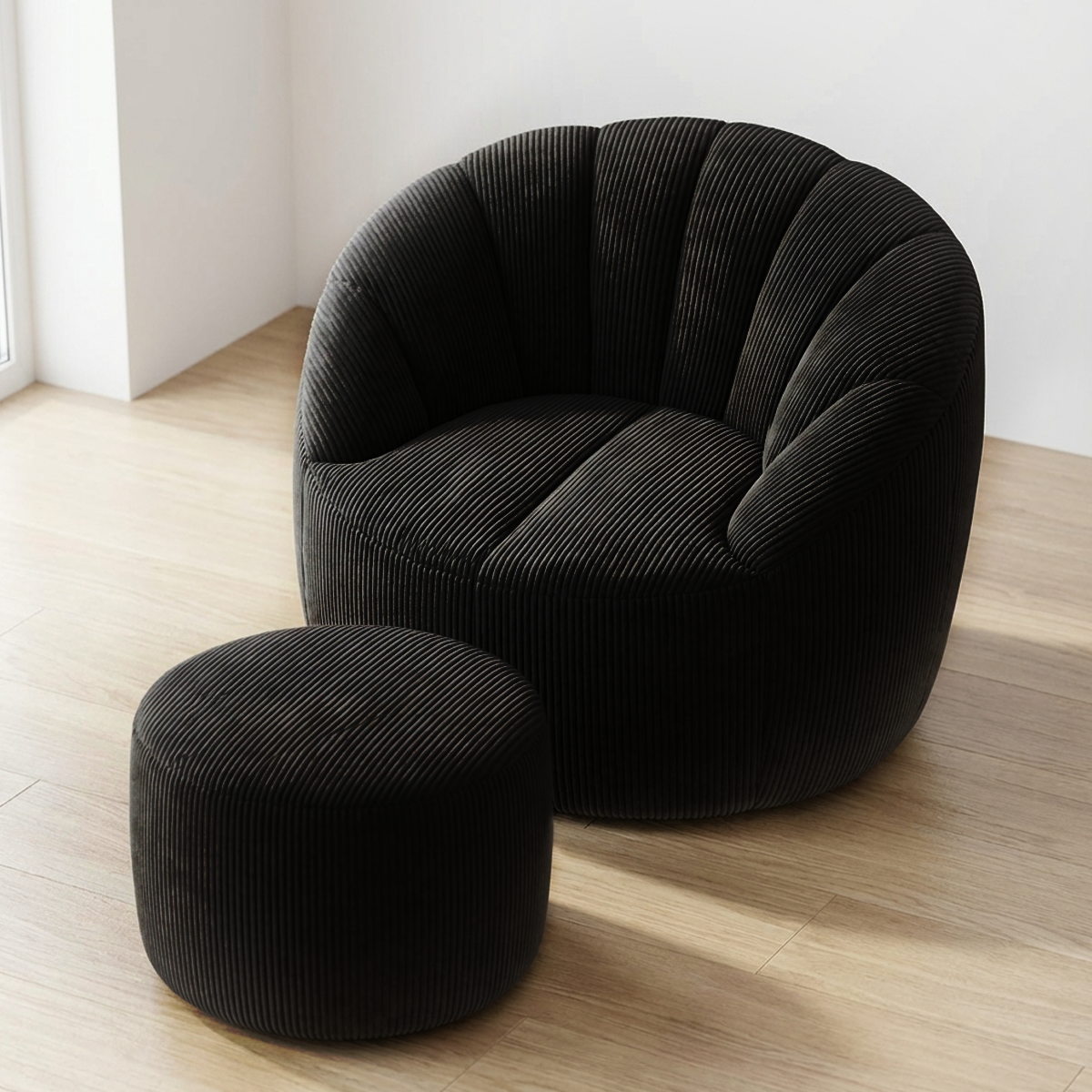 סט פוף Shelly קורדרוי והדום תואם