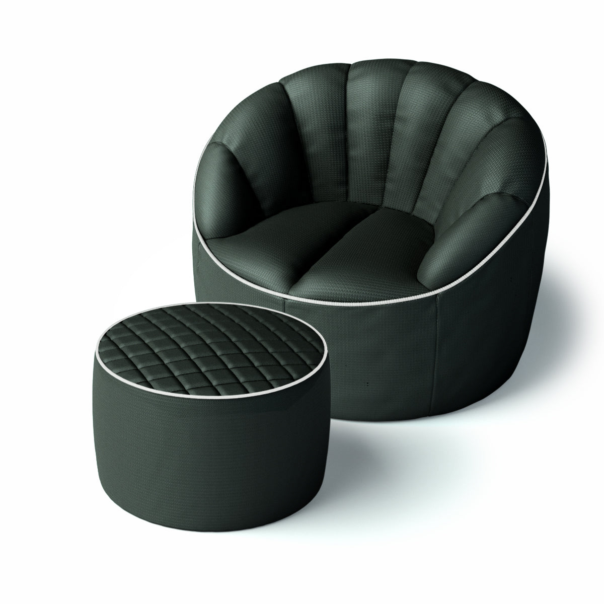 כורסת פוף עם הדום צבע שחור