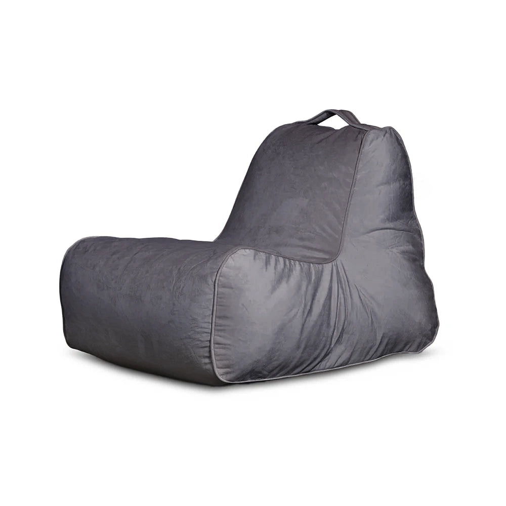 פוף כורסא מבד קטיפה אפור