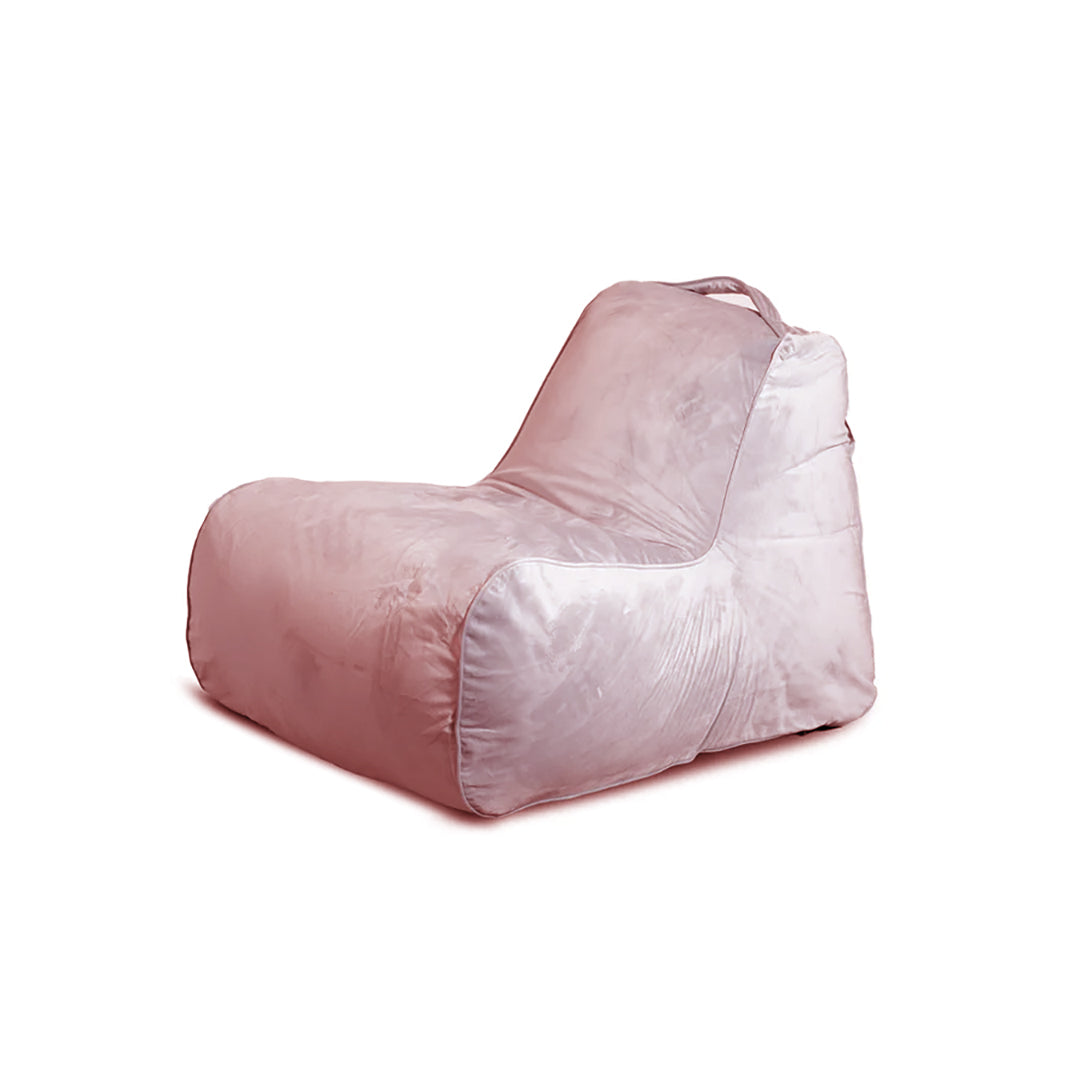 פוף כורסא מבד קטיפה ורוד