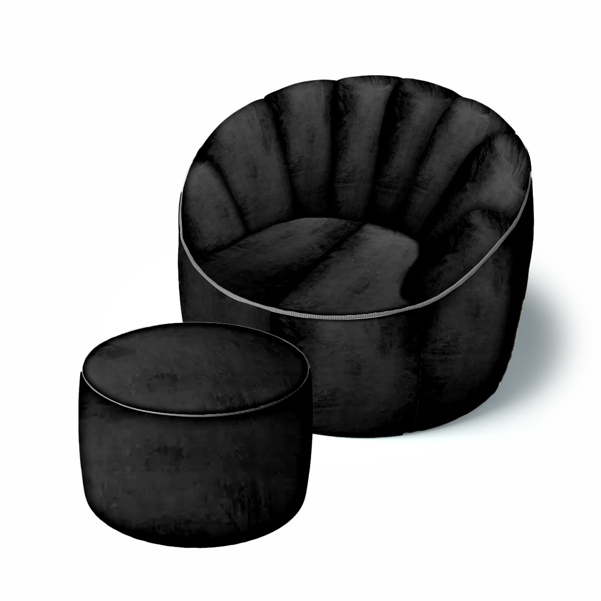 סט פוף Shelly קטיפה והדום תואם