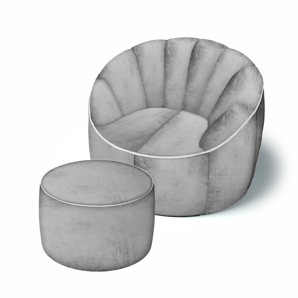 פוף כורסת ישיבה מבד קטיפה לסלון