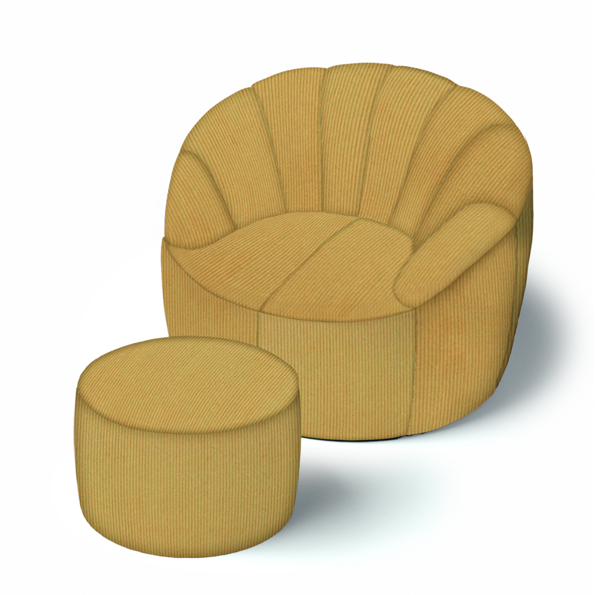 פוף כורסת ישיבה קורדרוי והדום תואם