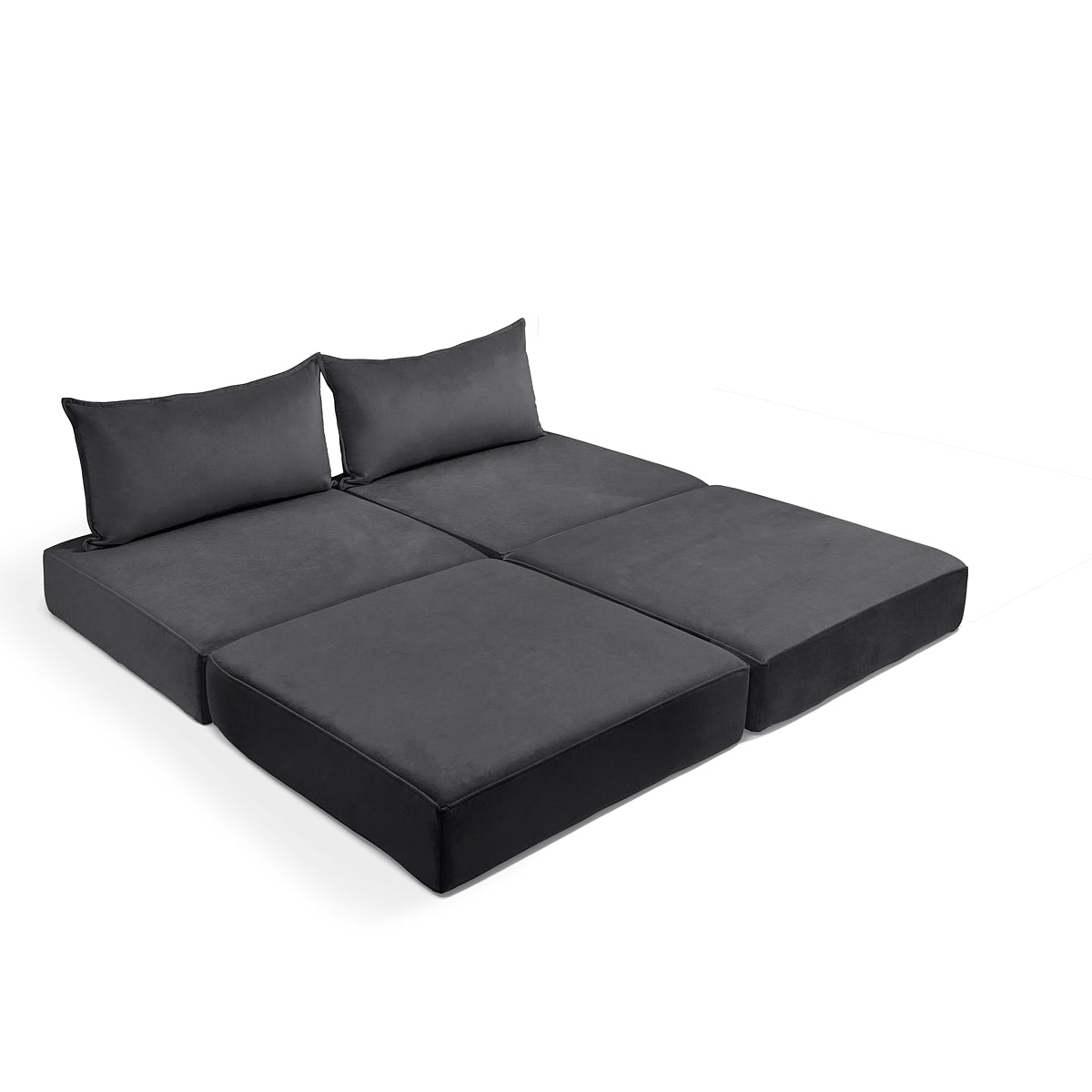 ספת צ'יל נפתחת זוגית מבד קטיפה