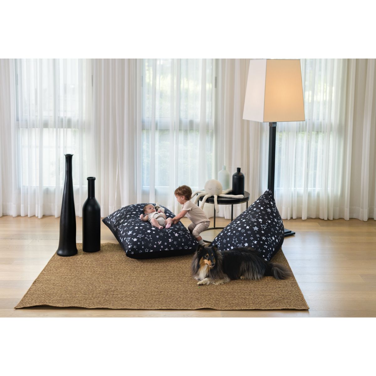 פוף מרובע גדול לסלון