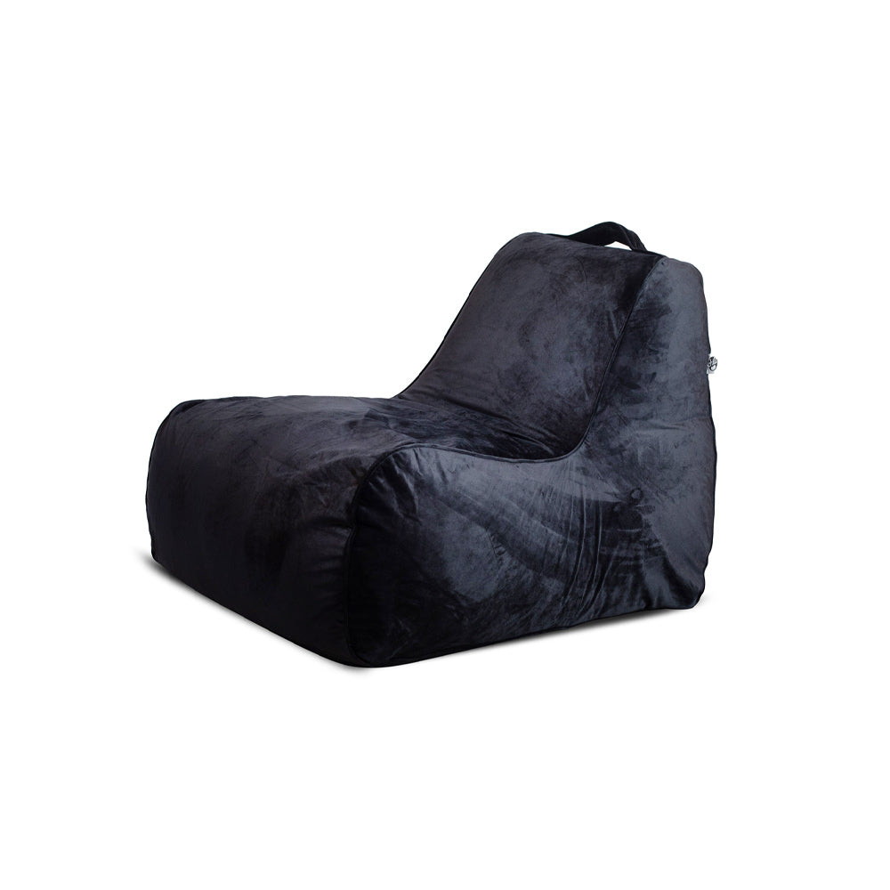 פוף כורסא מבד קטיפה שחור