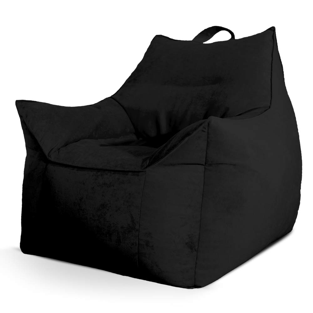 ספת פוף מבד קטיפה שחור