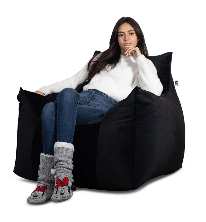 ספת פוף קטיפה שחור