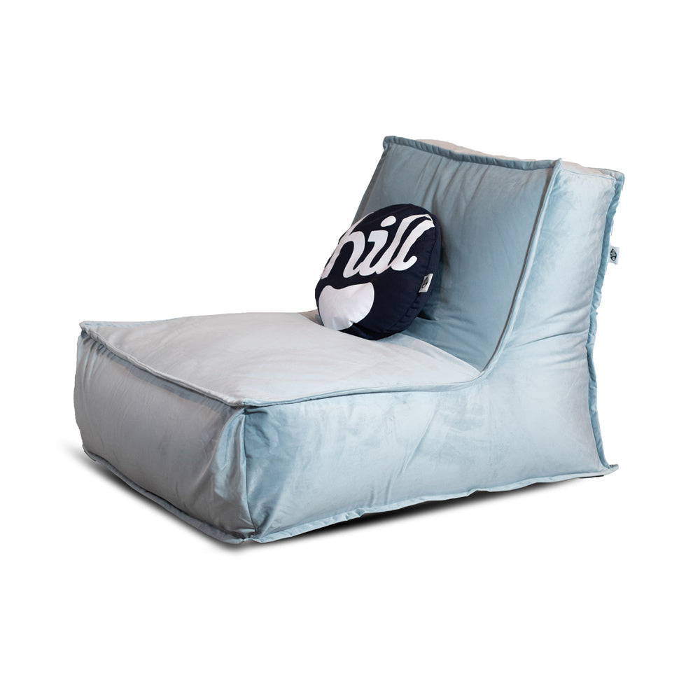 פוף כורסא עם משענת גב מובנית מבד קטיפה