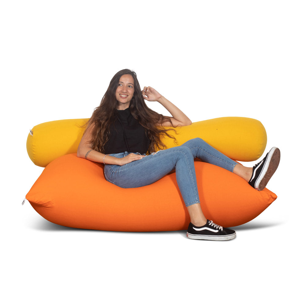 פוף ישיבה גדול בצבע כתום