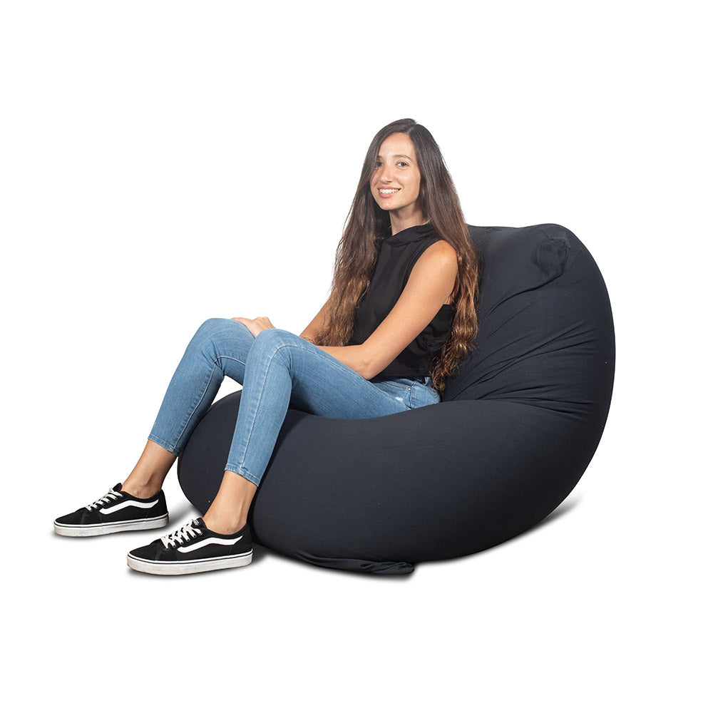 פוף ישיבה גדול שחור