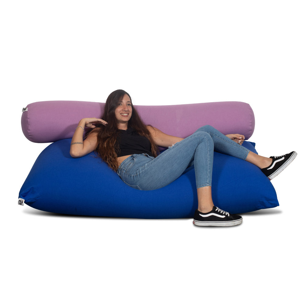 פוף גדול כחול לסלון