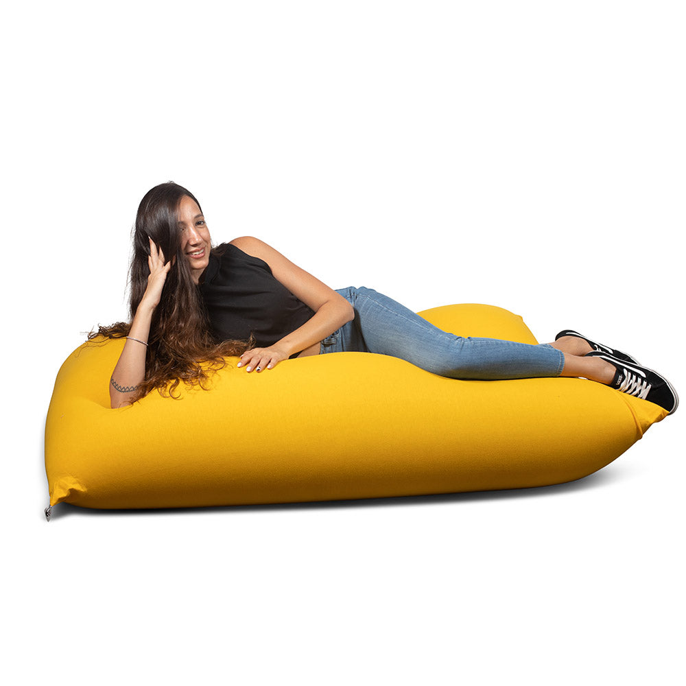 פוף גדול מבד כותנה צהוב