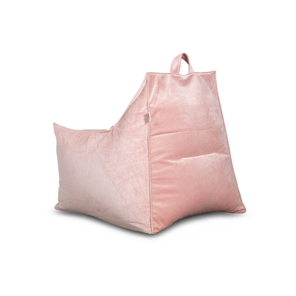 כורסת פוף קטיפה ורוד