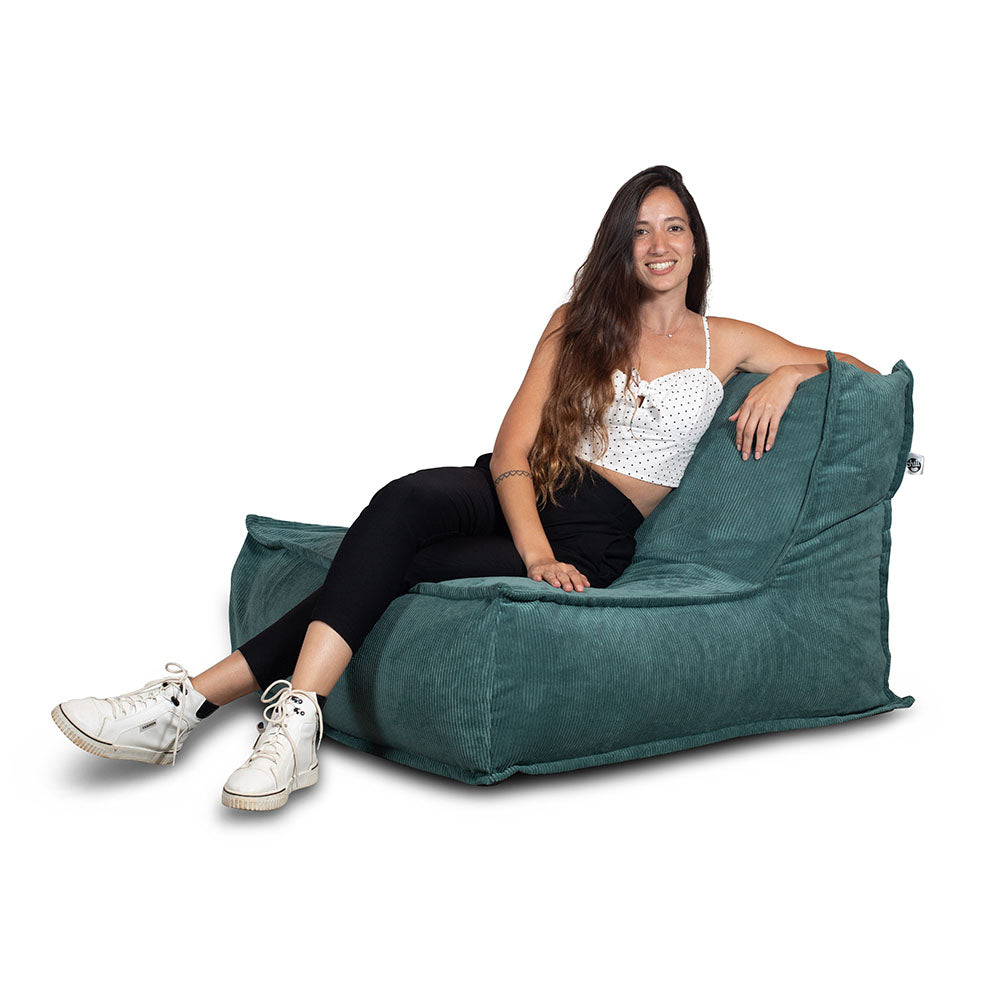 פוף כורסא מבד קורדרוי צבע ירוק