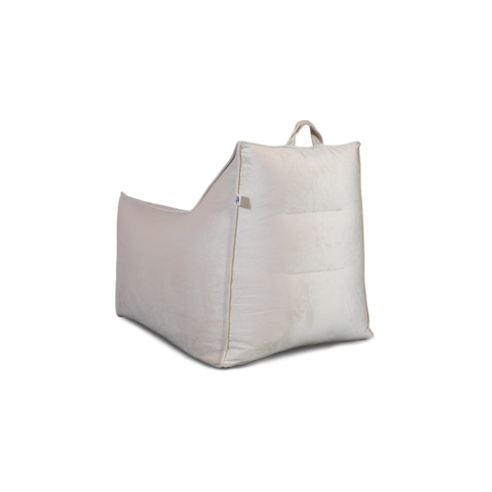 ספת פוף קטיפה לבנה