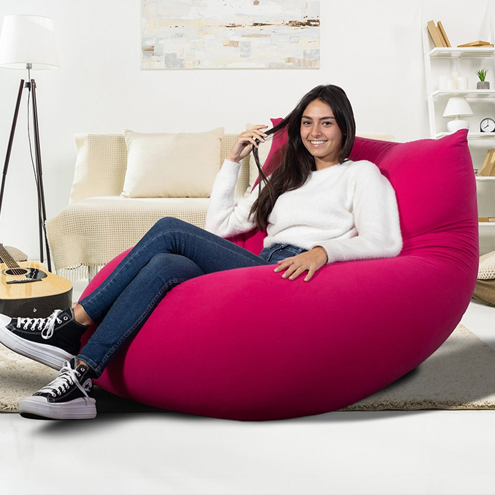 פוף ישיבה גדול בצבע ורוד