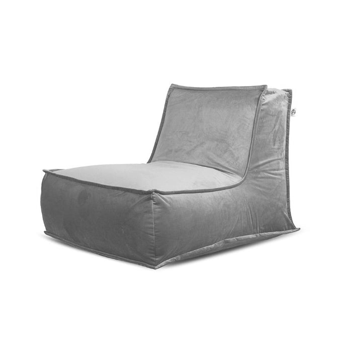 פוף כורסא מבד קטיפה אפור