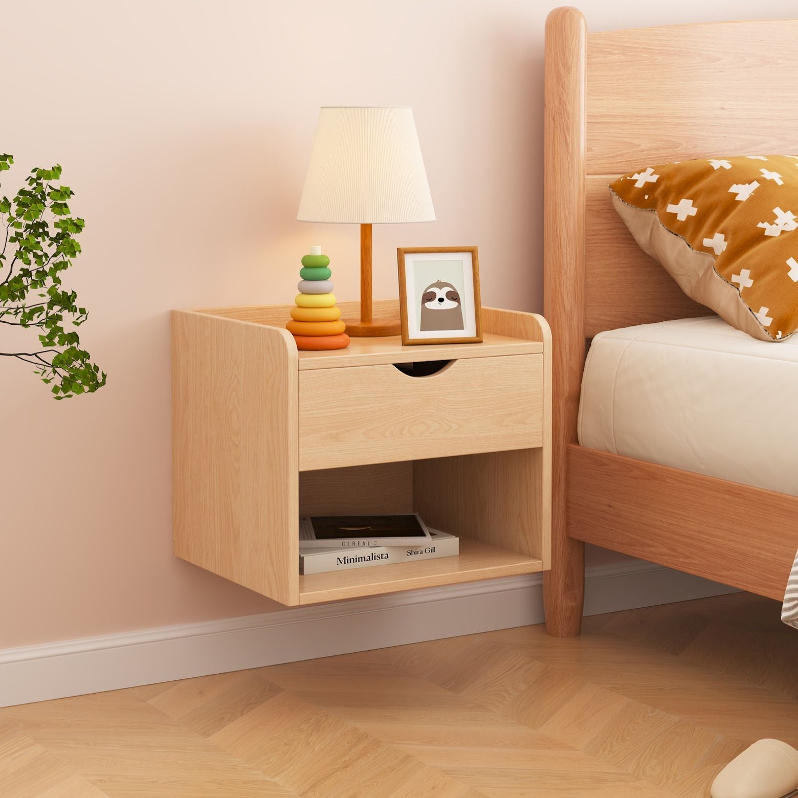 זוג שידות לילה צפות · דגם BODEN OAK