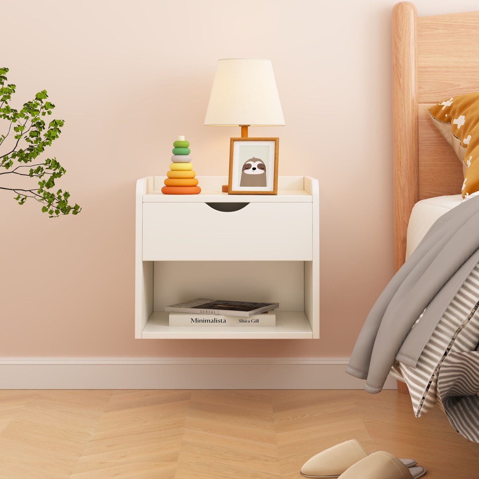 זוג שידות לילה צפות · דגם BODEN WHITE