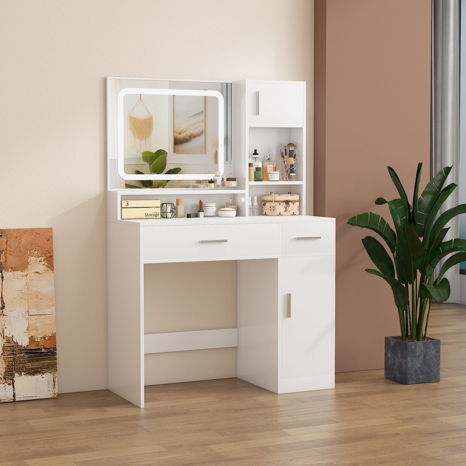 שידת איפור עם תאורת לד  · דגם GLOW