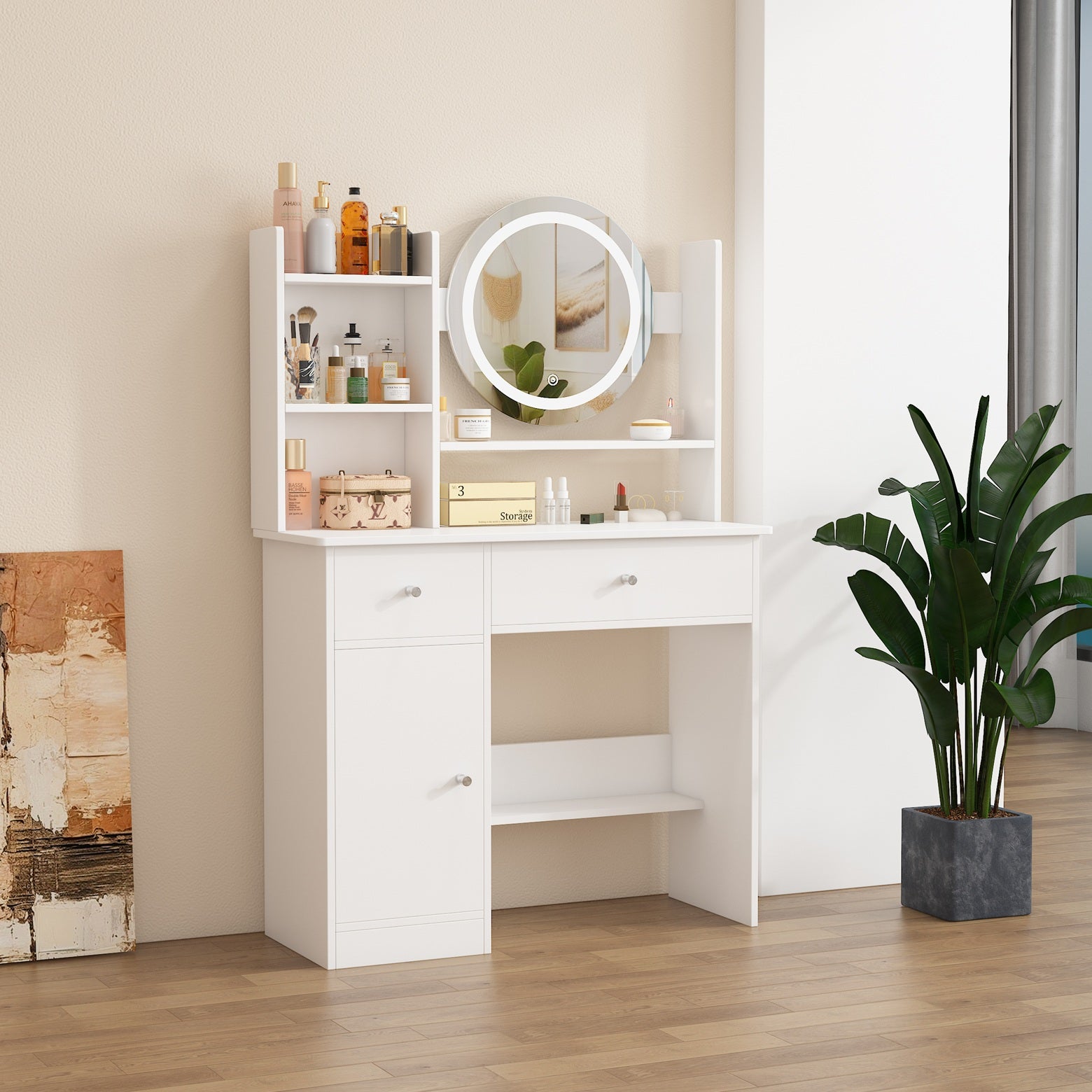 שידת איפור עם תאורת לד  · דגם PEARL