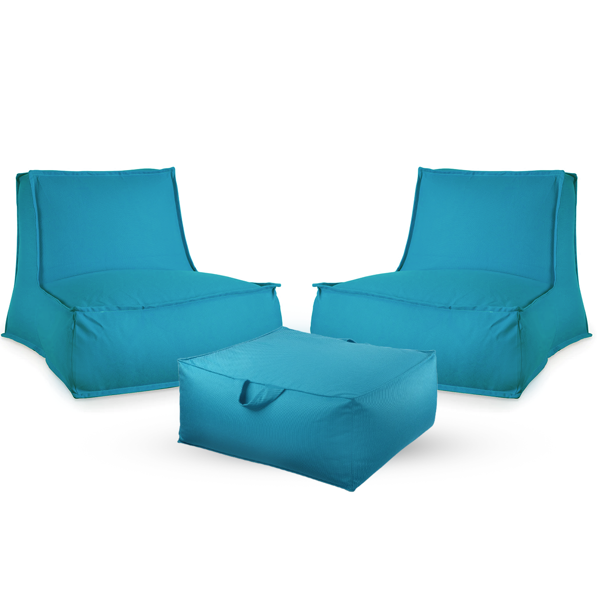 חבילת כורסאות זואי והדום מרובע מבד חוץ עמיד לשמש