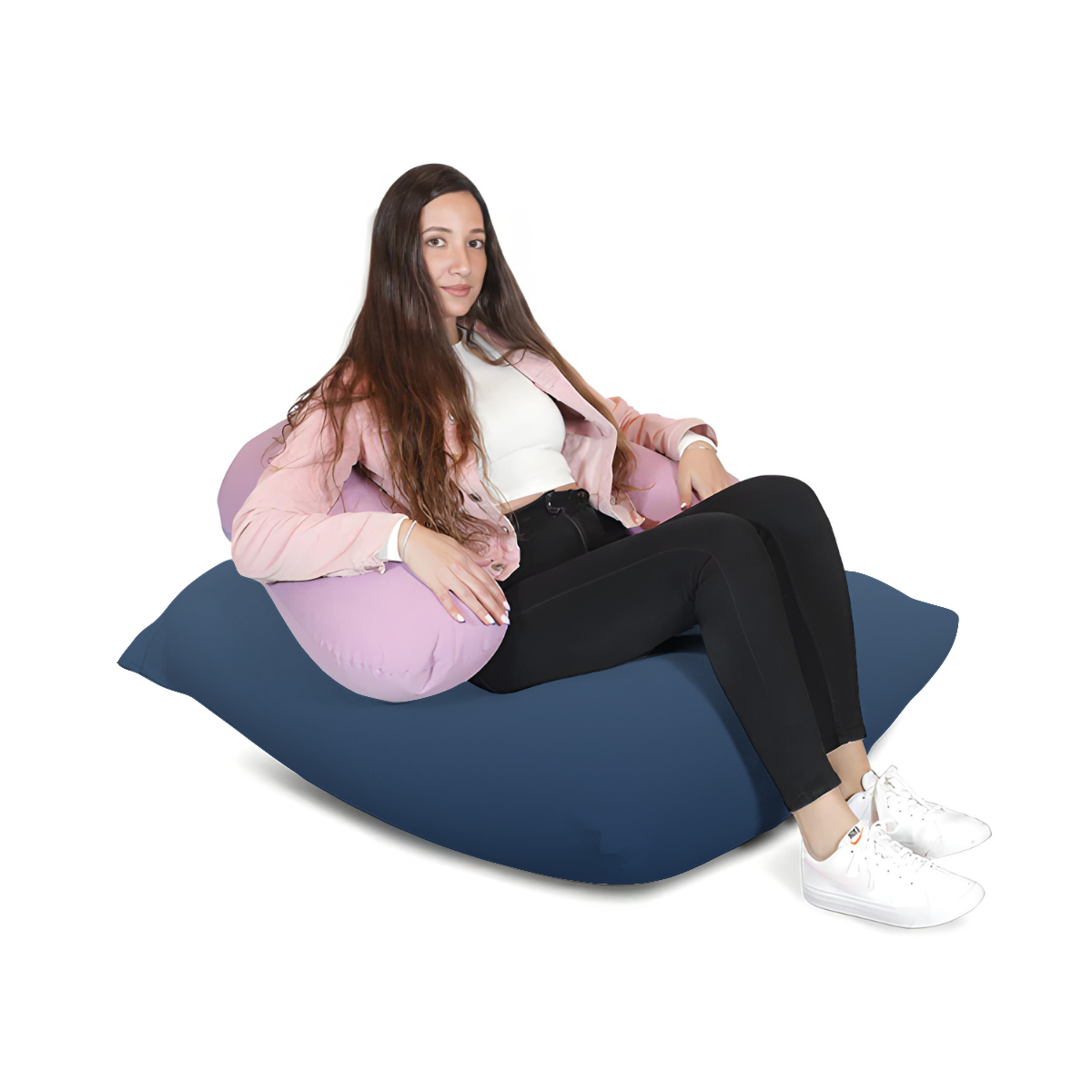 פוף מרובע וכרית הנקה של צ'יל
