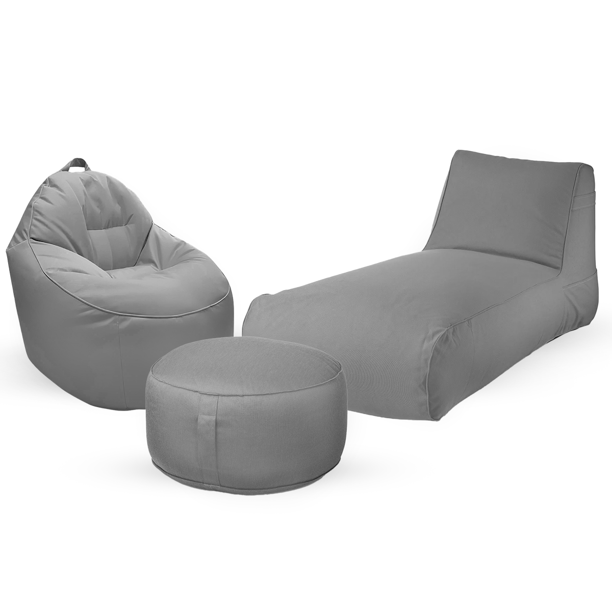 חבילת כורסא שזלונג מילאנו,כורסא טרנקילו והדום עגול מבד חוץ עמיד לשמש