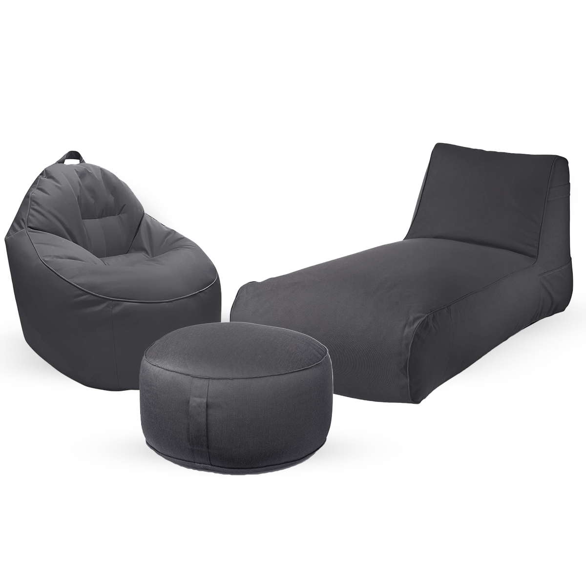 חבילת כורסא שזלונג מילאנו,כורסא טרנקילו והדום עגול מבד חוץ עמיד לשמש