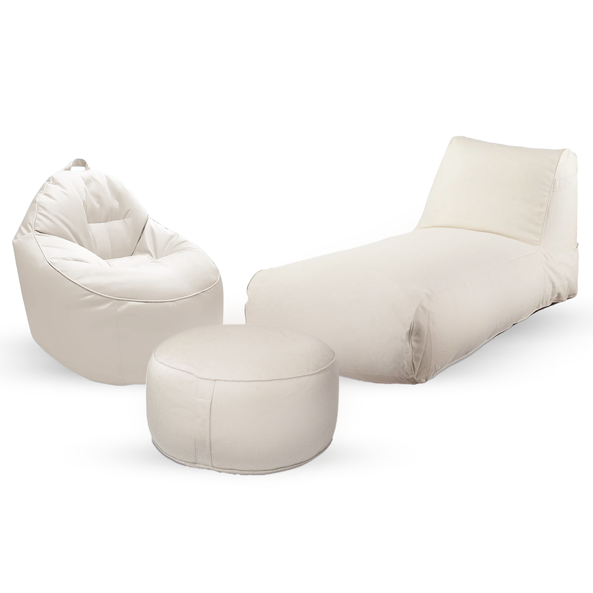 חבילת כורסא שזלונג מילאנו,כורסא טרנקילו והדום עגול מבד חוץ עמיד לשמש