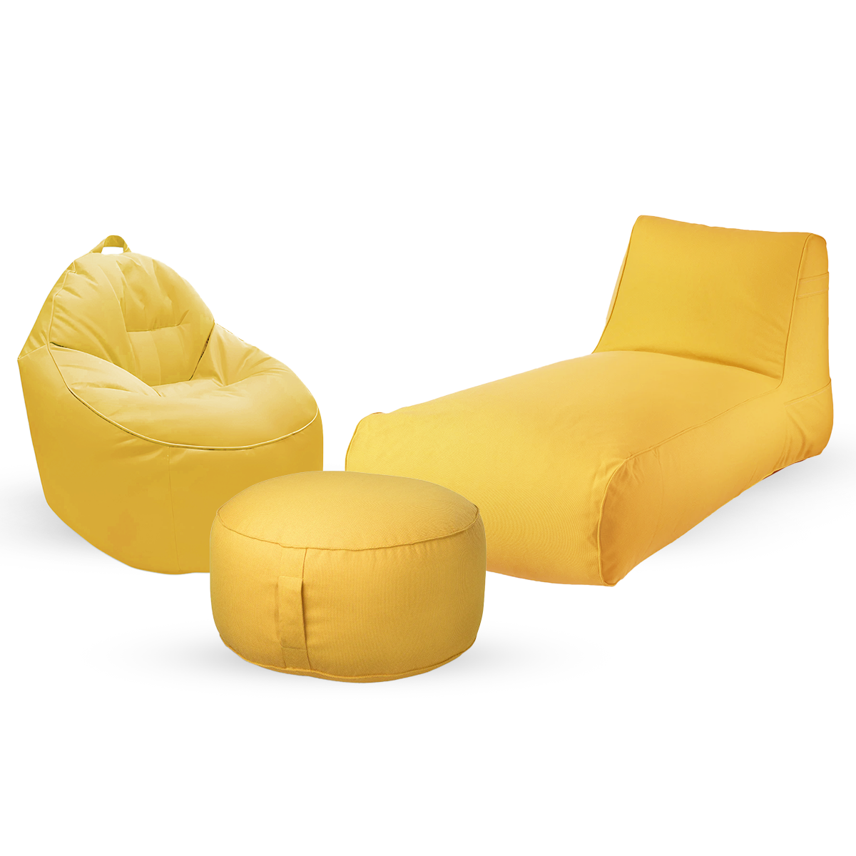 חבילת כורסא שזלונג מילאנו,כורסא טרנקילו והדום עגול מבד חוץ עמיד לשמש