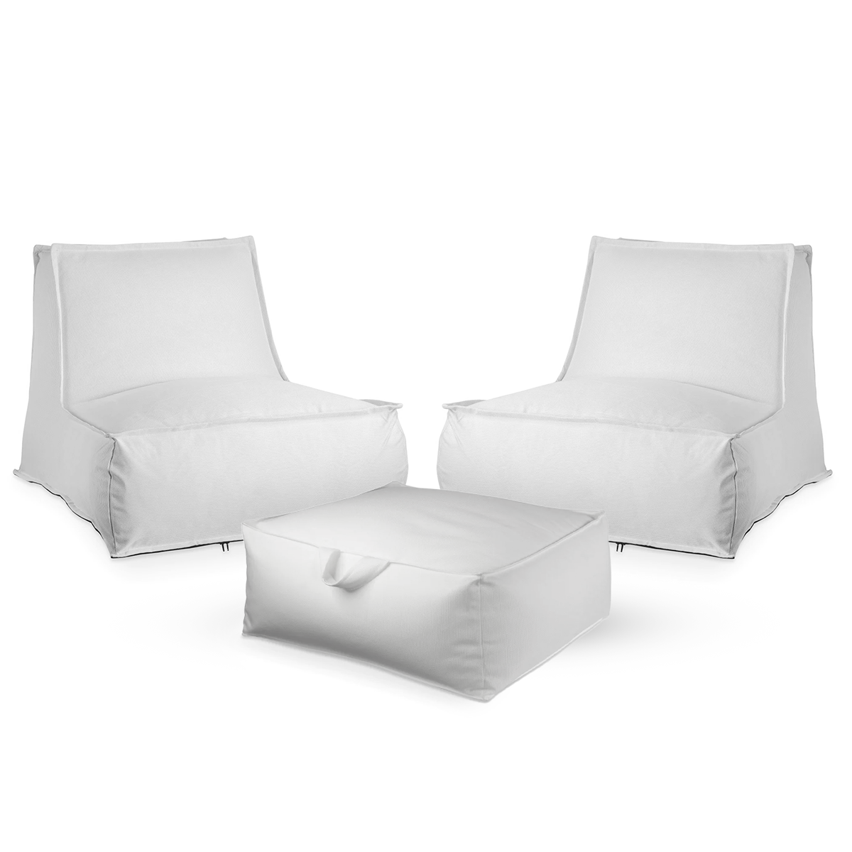 חבילת כורסאות זואי והדום מרובע מבד חוץ עמיד לשמש