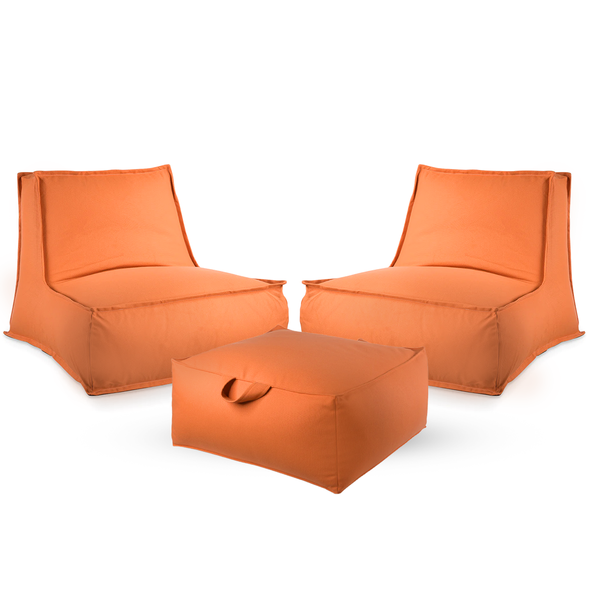 חבילת כורסאות זואי והדום מרובע מבד חוץ עמיד לשמש