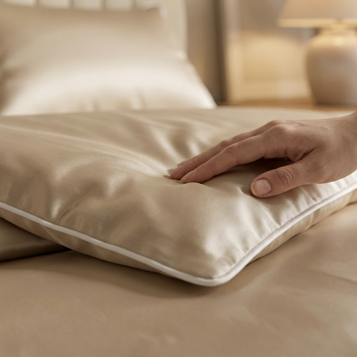 סט מצעי כותנה מצרית סאטן 500 שמנת