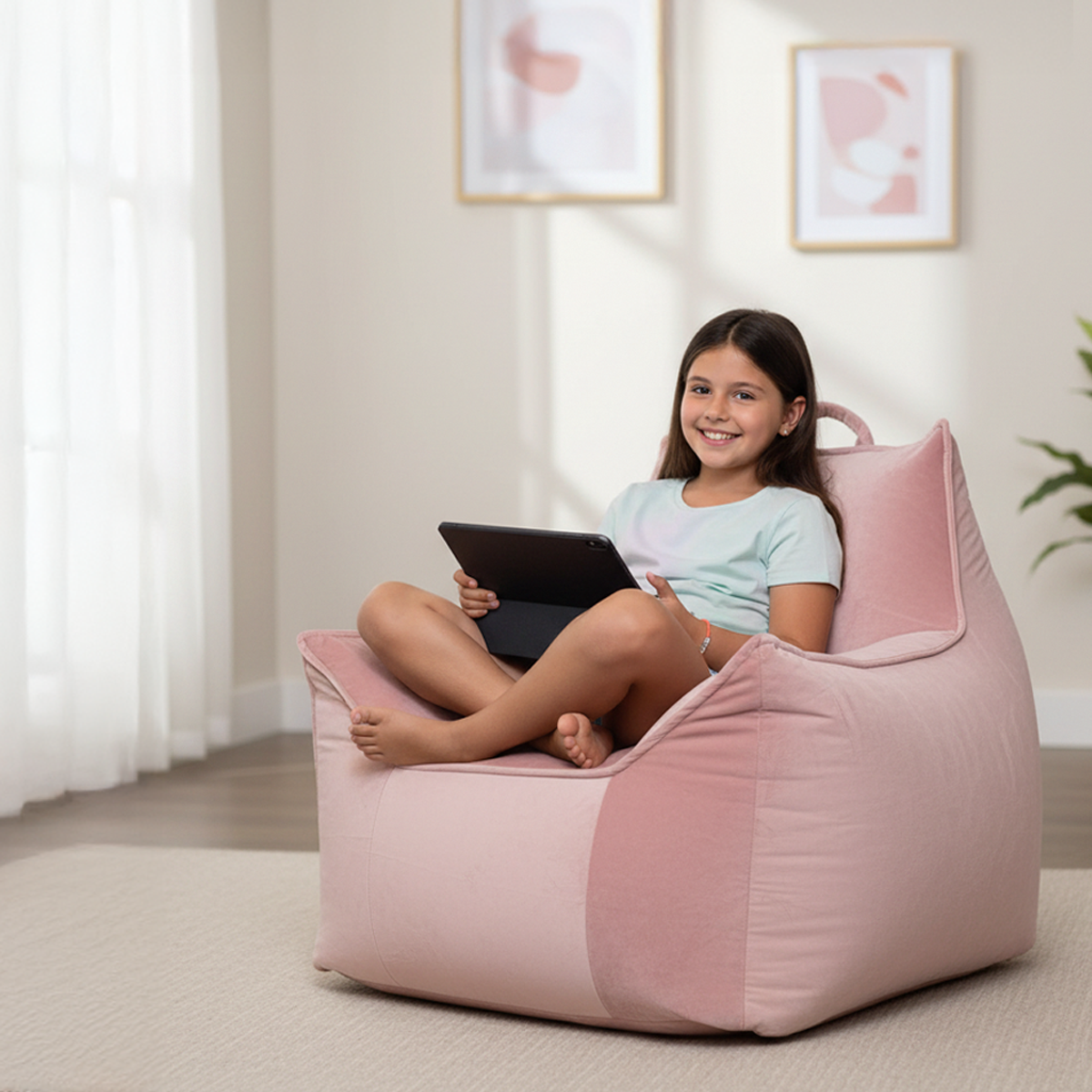 פוף כורסא קטיפה לילדים דגם ג'יימס